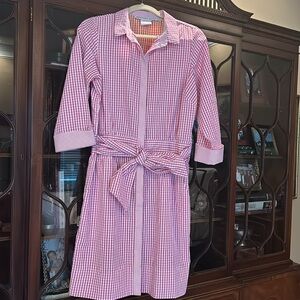 Pink and white dress